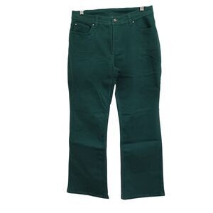 Denim & Co Jeans Womens 12P Green Bootcut Mid Rise Stretch Denim 32x26